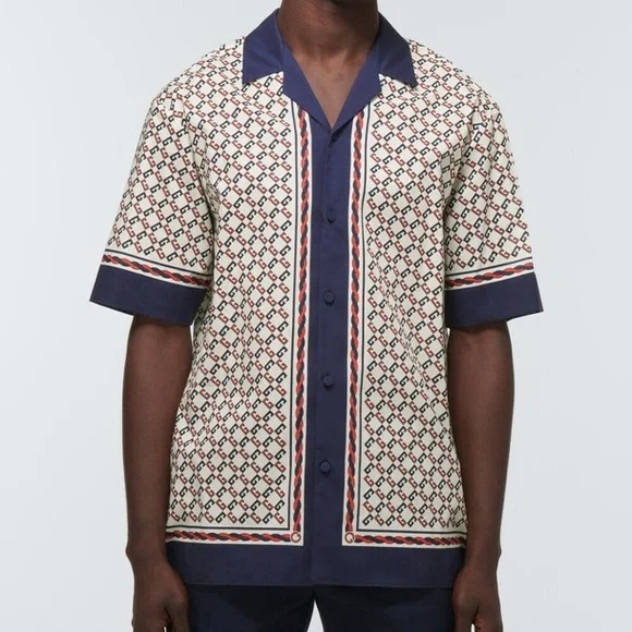 Gucci Button Down Shirt with Geometric Pattern - Picture 2 of 11